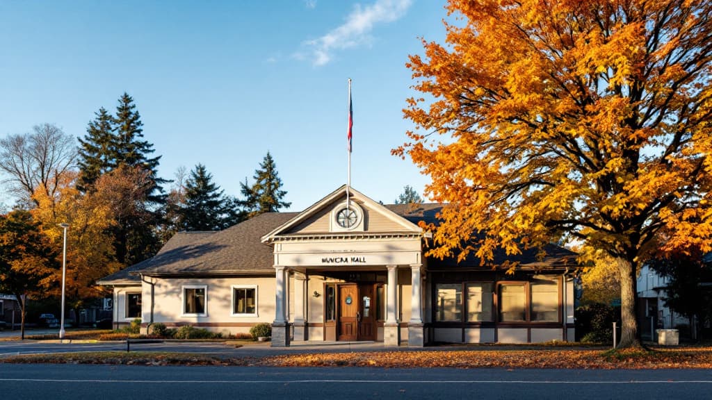 Exterior of a municipal city hall building representing Kennewick city government facing a budget shortfall